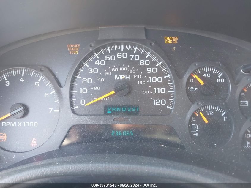 2003 Chevrolet Trailblazer Ext Lt VIN: 1GNET16S936181801 Lot: 39731543