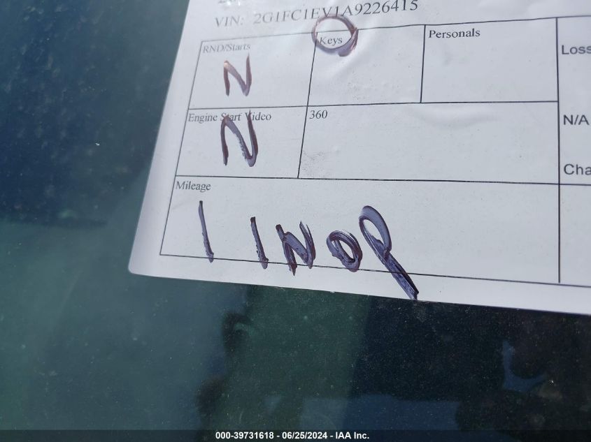 2010 Chevrolet Camaro 2Lt VIN: 2G1FC1EV1A9226415 Lot: 39731618