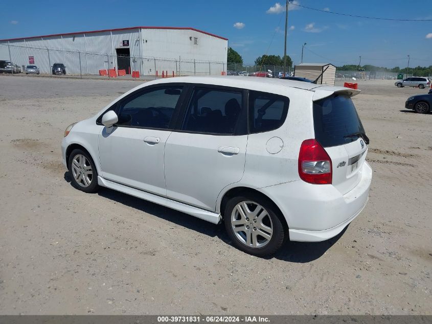 2007 Honda Fit Sport VIN: JHMGD38677S052090 Lot: 39731831