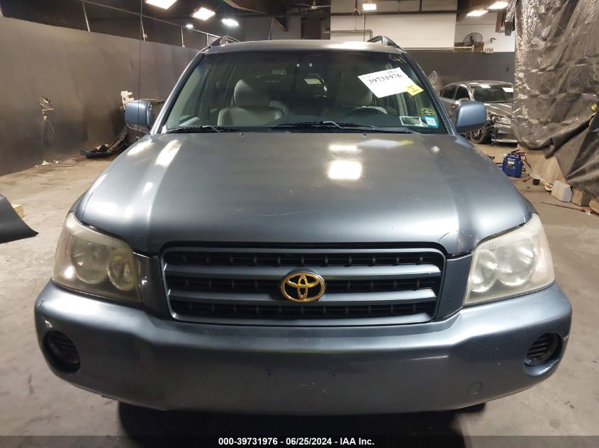 2001 Toyota Highlander V6 VIN: JTEGF21A410019552 Lot: 39731976