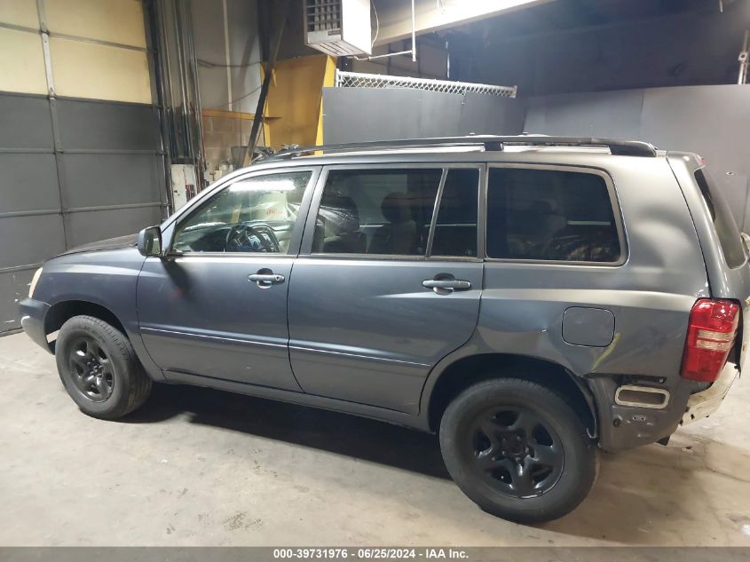 2001 Toyota Highlander V6 VIN: JTEGF21A410019552 Lot: 39731976