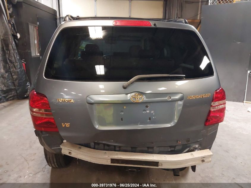 2001 Toyota Highlander V6 VIN: JTEGF21A410019552 Lot: 39731976