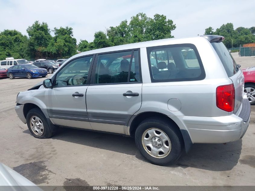 2005 Honda Pilot Lx VIN: 2HKYF18185H568513 Lot: 39732228