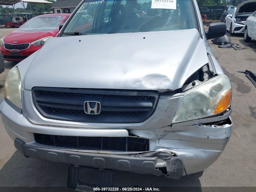 2005 Honda Pilot Lx VIN: 2HKYF18185H568513 Lot: 39732228