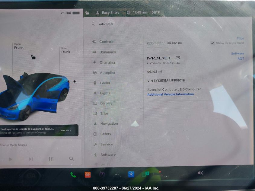 2018 TESLA MODEL 3 LONG RANGE/MID RANGE - 5YJ3E1EA4JF109019