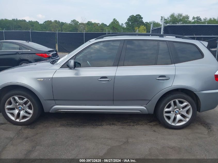 2008 BMW X3 3.0Si VIN: WBXPC93438WJ13770 Lot: 39732625