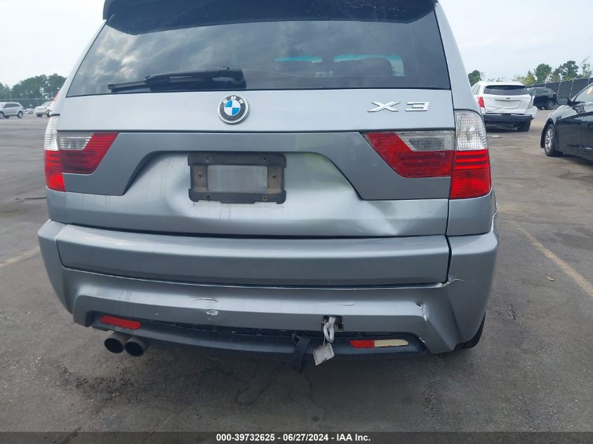 2008 BMW X3 3.0Si VIN: WBXPC93438WJ13770 Lot: 39732625