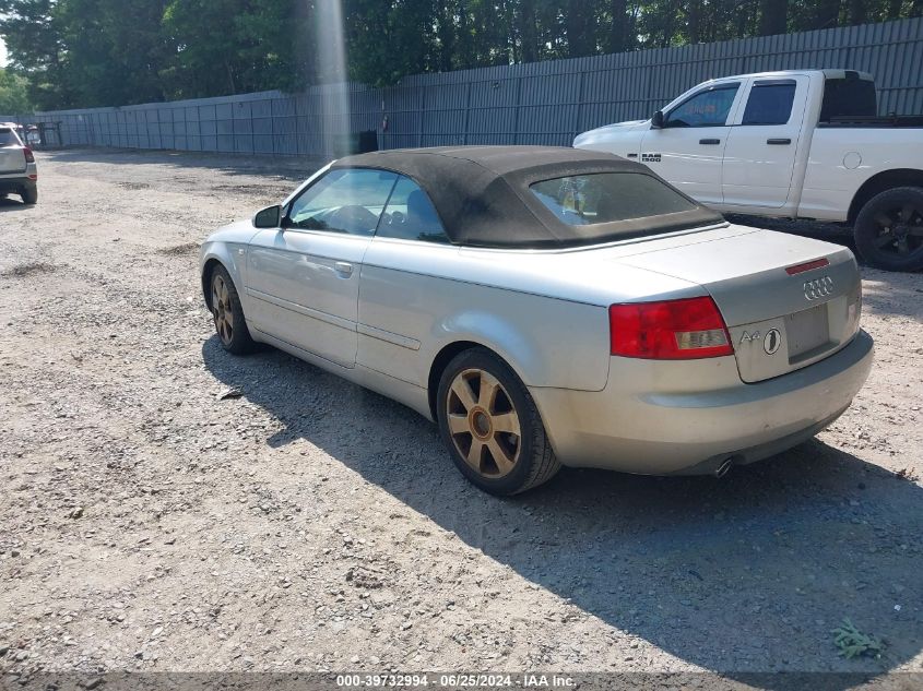 WAUAT48H23K012122 | 2003 AUDI A4