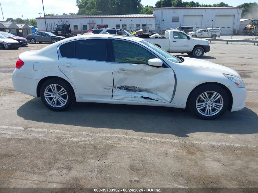 2012 Infiniti G25X VIN: JN1DV6AR4CM862494 Lot: 39733152