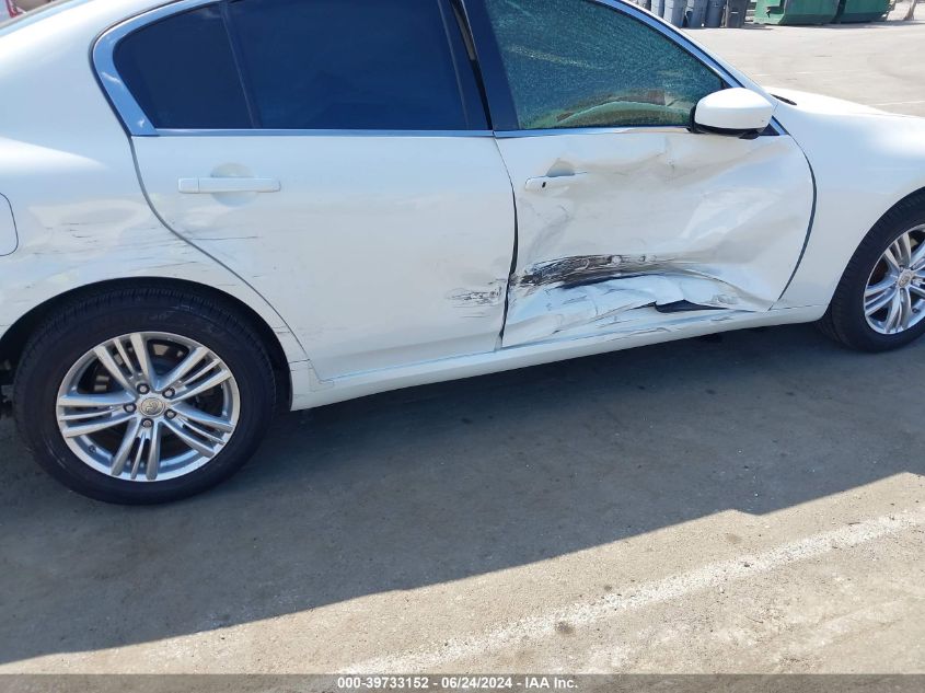 2012 Infiniti G25X VIN: JN1DV6AR4CM862494 Lot: 39733152