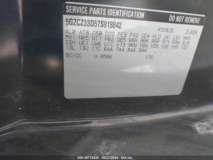 5GZCZ33D57S818842 2007 Saturn Vue 4 Cyl