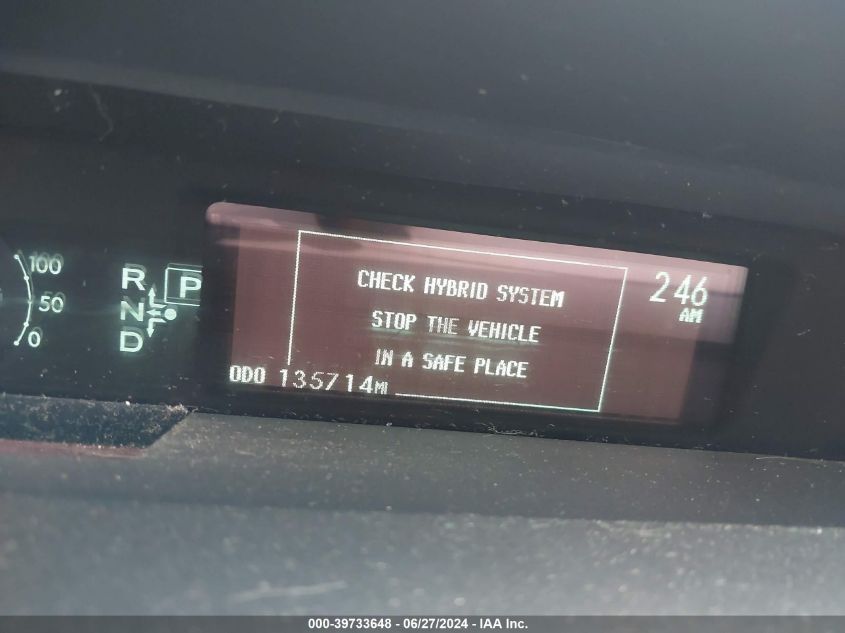 2012 Toyota Prius Two VIN: JTDKN3DU5C5474476 Lot: 39733648