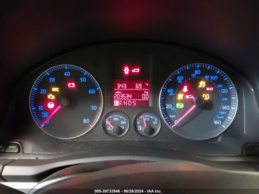 2009 Volkswagen Jetta 2.5L Se VIN: 3VWTM71K89M261622 Lot: 39733946