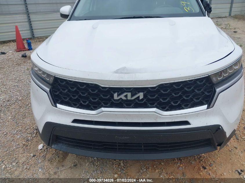 2022 Kia Sorento Lx VIN: 5XYRG4LC4NG138299 Lot: 39734026