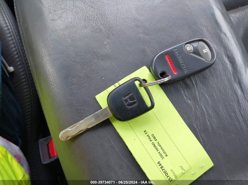 2004 Honda Pilot Ex-L VIN: 2HKYF18544H619393 Lot: 39734071