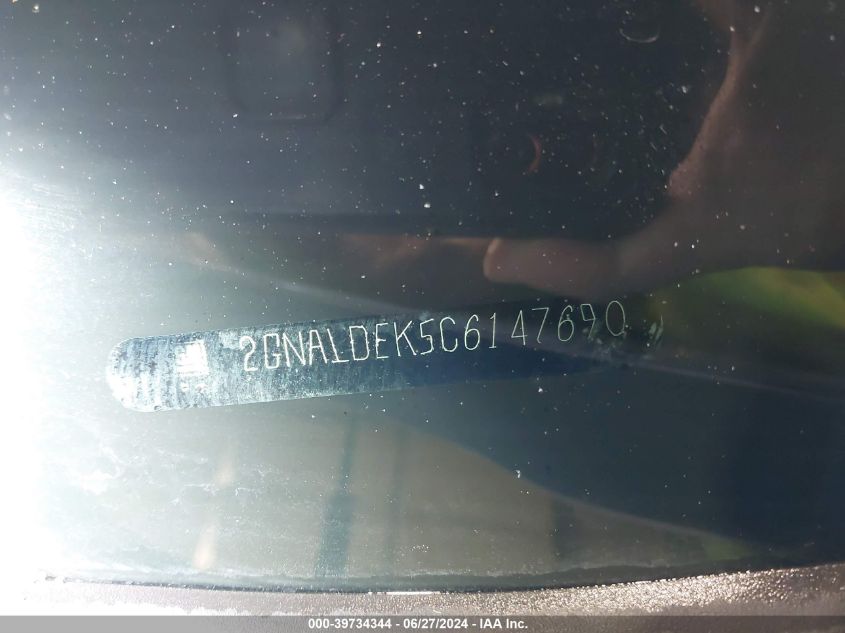 2012 Chevrolet Equinox 1Lt VIN: 2GNALDEK5C6147690 Lot: 39734344