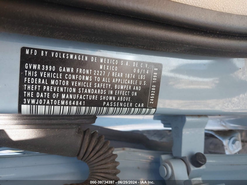 2014 VOLKSWAGEN BEETLE 1.8T - 3VWJ07AT0EM664841