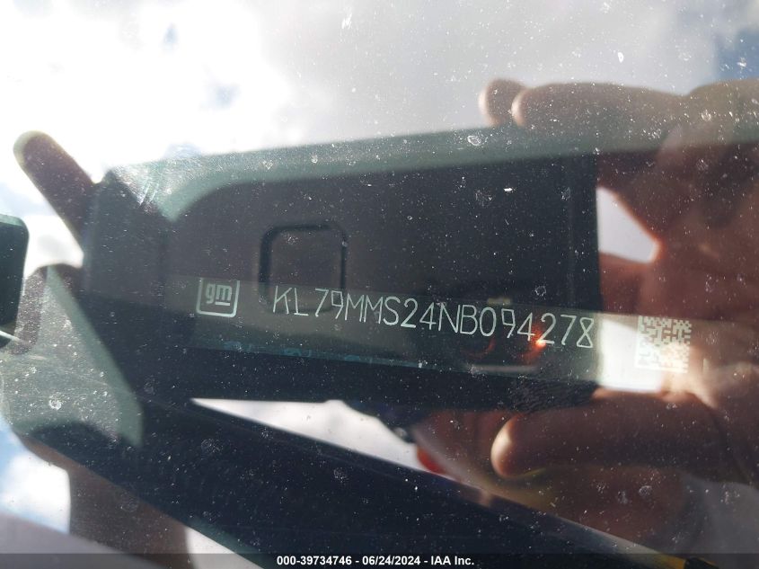 2022 Chevrolet Trailblazer Fwd Ls VIN: KL79MMS24NB094278 Lot: 39734746