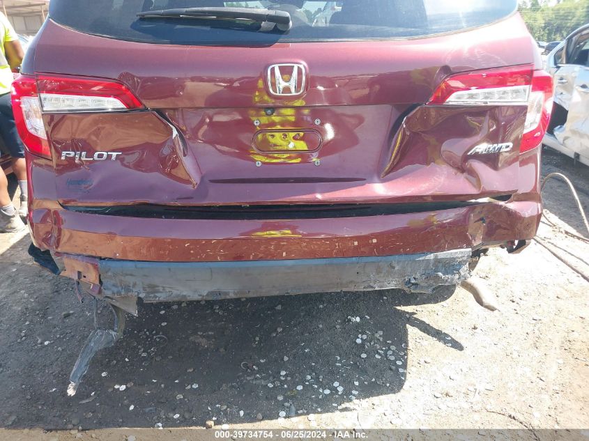 2019 Honda Pilot Ex-L VIN: 5FNYF6H40KB036593 Lot: 39734754