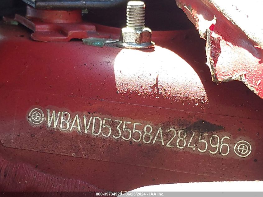 2008 BMW 335Xi Xi VIN: WBAVD53558A284596 Lot: 39734920