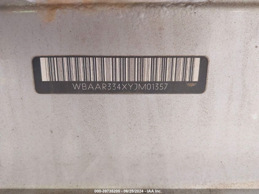 2000 BMW 323It VIN: WBAAR334XYJM01357 Lot: 39735205