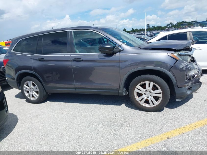 2018 Honda Pilot Lx VIN: 5FNYF5H16JB024964 Lot: 39735239