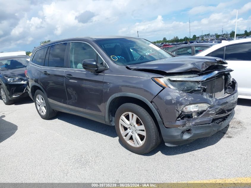 2018 Honda Pilot Lx VIN: 5FNYF5H16JB024964 Lot: 39735239