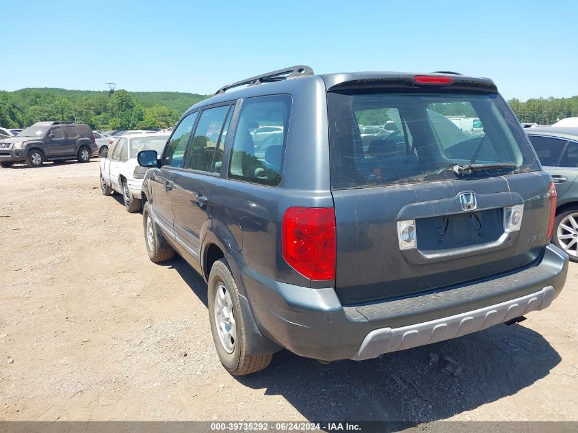 2003 Honda Pilot Lx VIN: 2HKYF18173H621277 Lot: 39735292