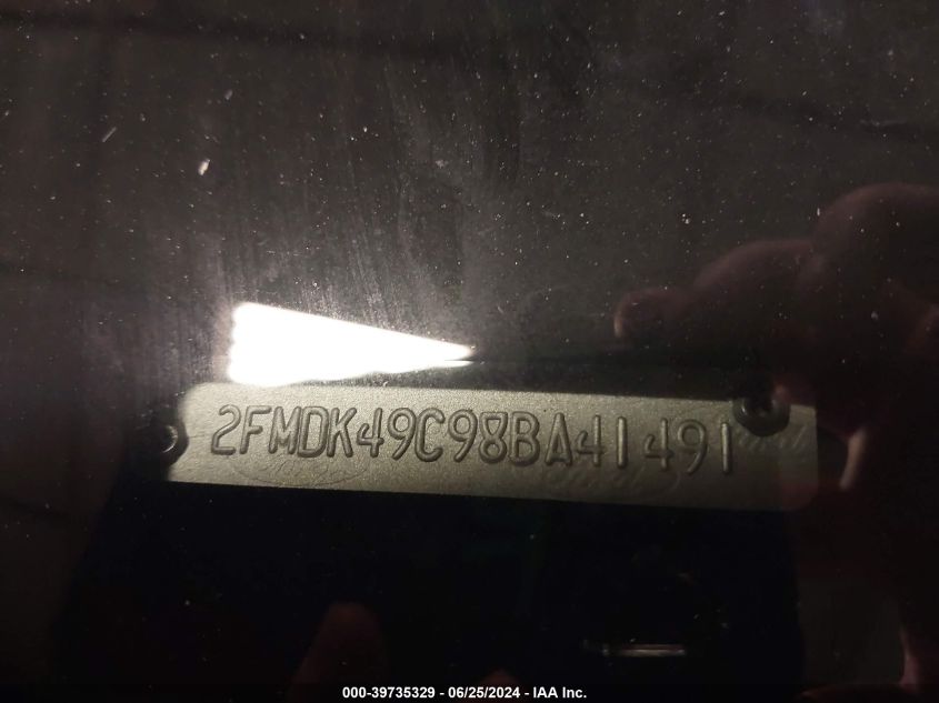 2008 Ford Edge Limited VIN: 2FMDK49C98BA41491 Lot: 39735329