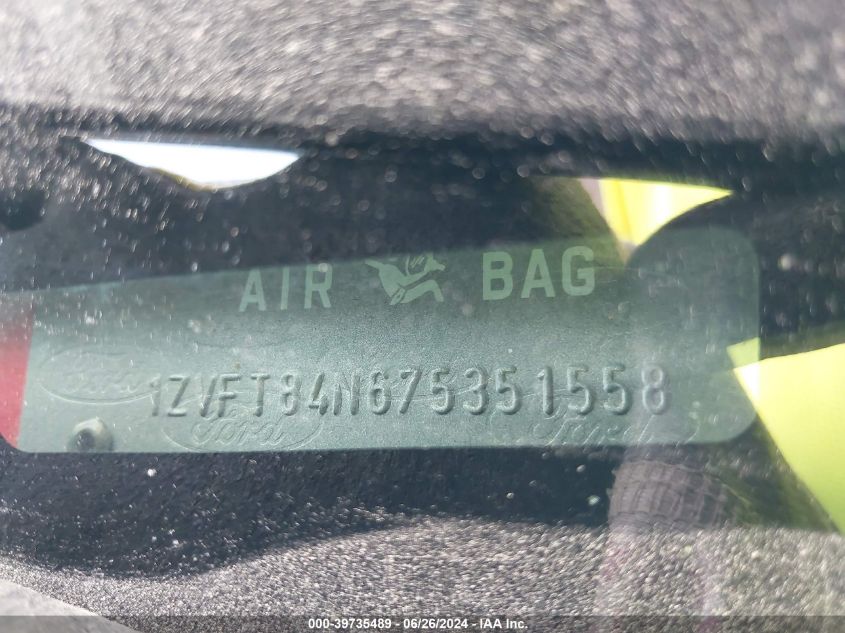 2007 Ford Mustang VIN: 1ZVFT84N675351558 Lot: 39735489