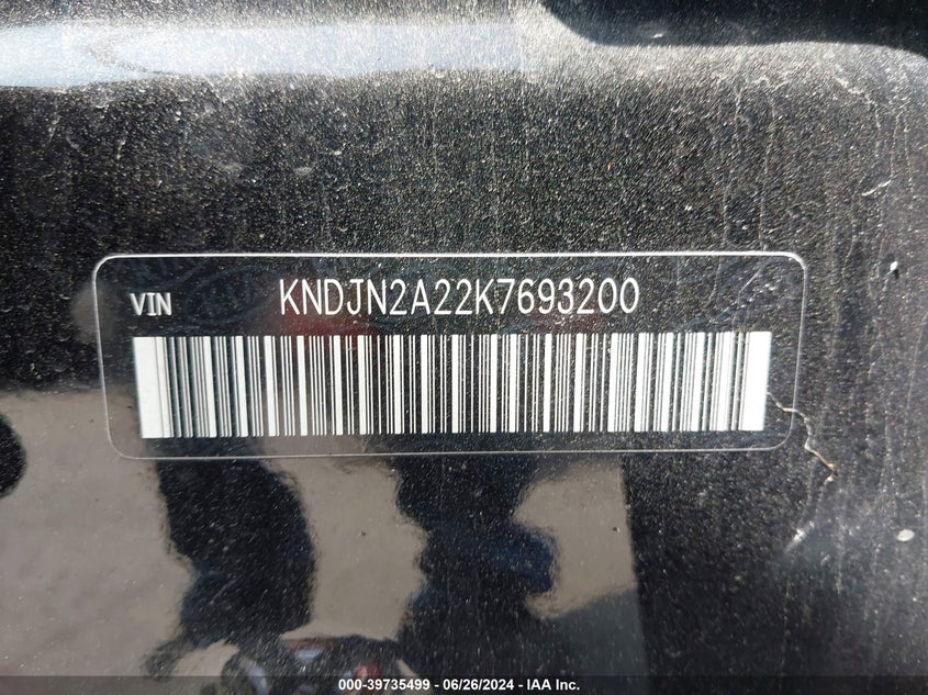 2019 Kia Soul VIN: KNDJN2A22K7693200 Lot: 39735499