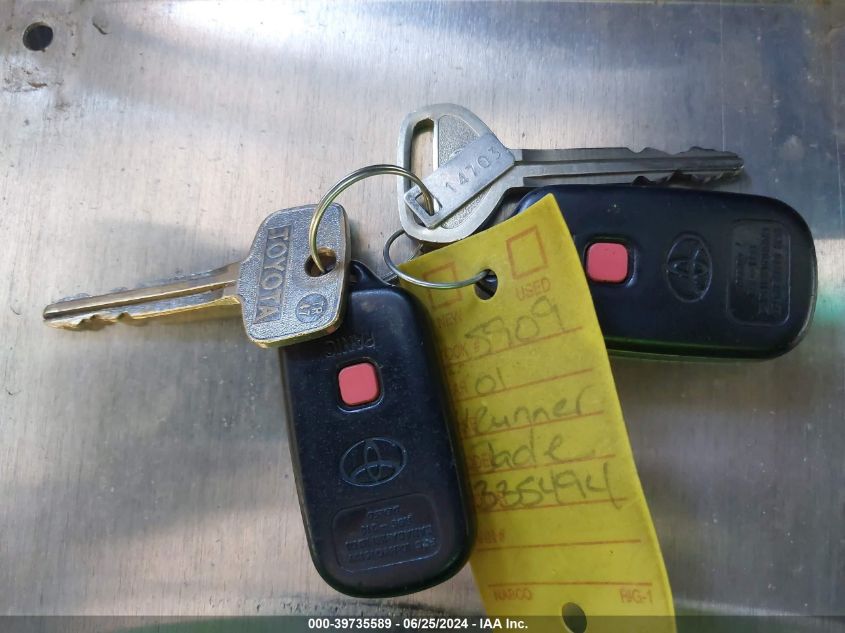 2001 Toyota 4Runner Sr5 V6 VIN: JT3HN86R510335494 Lot: 39735589