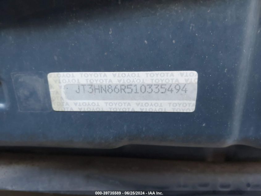 2001 Toyota 4Runner Sr5 V6 VIN: JT3HN86R510335494 Lot: 39735589