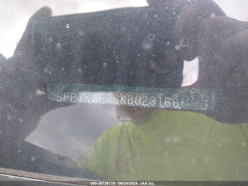 2019 Honda Ridgeline Rtl-E VIN: 5FPYK3F76KB023166 Lot: 39736119