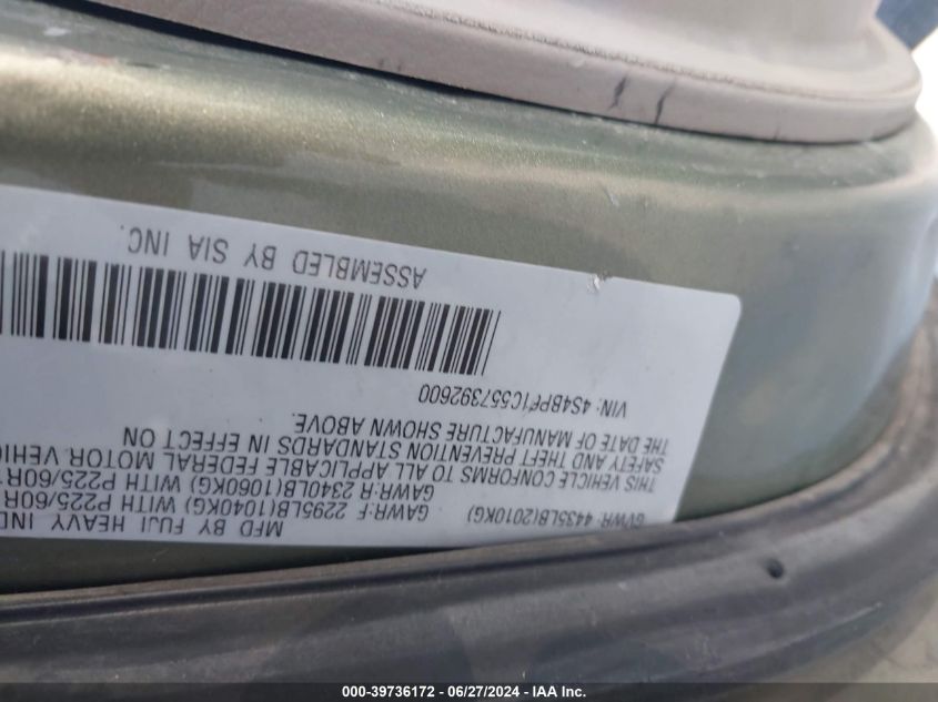 2005 Subaru Legacy Outback 2.5I VIN: 4S4BP61C557392600 Lot: 39736172