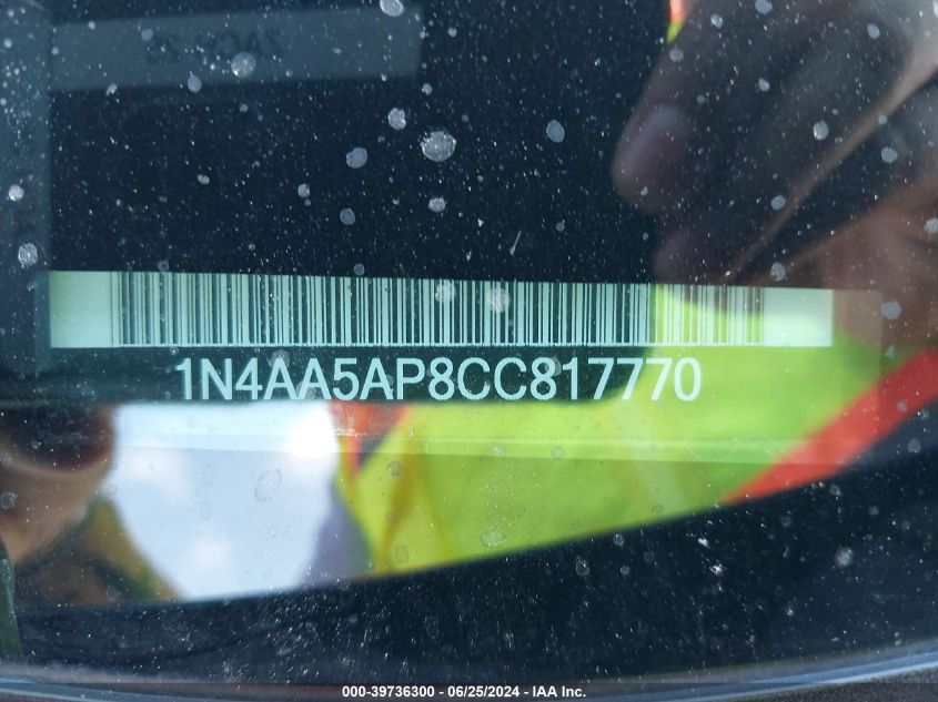 2012 Nissan Maxima 3.5 Sv VIN: 1N4AA5AP8CC817770 Lot: 39736300