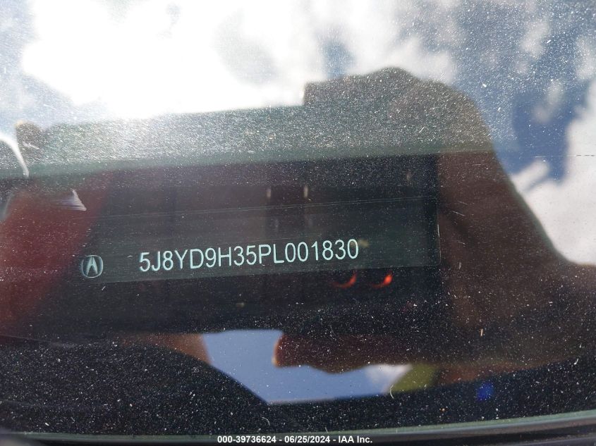 2023 Acura Mdx VIN: 5J8YD9H35PL001830 Lot: 39736624