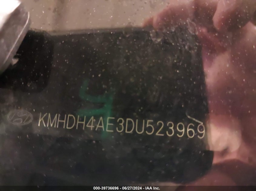 2013 Hyundai Elantra Gls/Limited VIN: KMHDH4AE3DU523969 Lot: 39736696