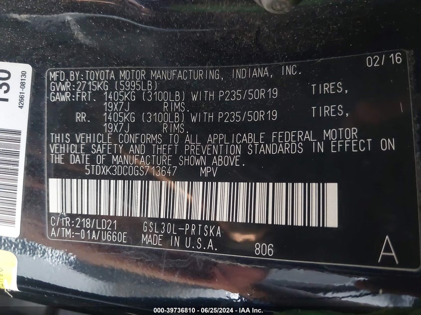 2016 TOYOTA SIENNA SE - 5TDXK3DC0GS713647