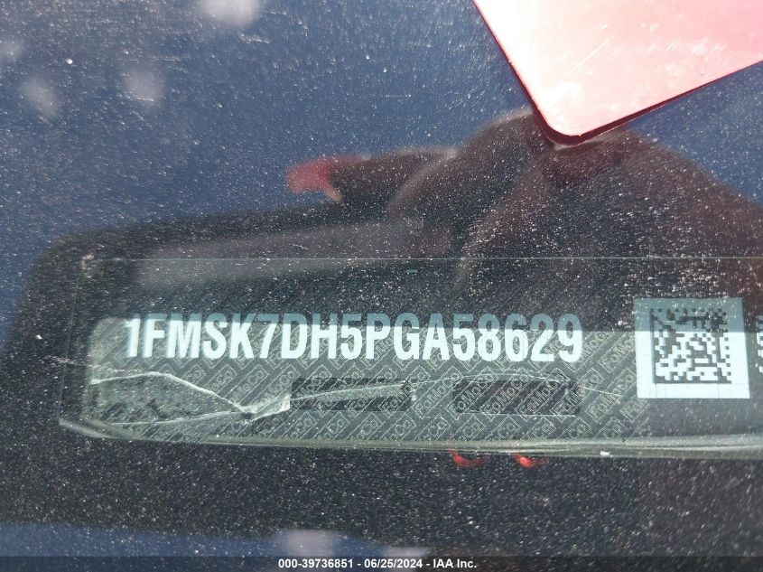 2023 Ford Explorer Xlt VIN: 1FMSK7DH5PGA58629 Lot: 39736851