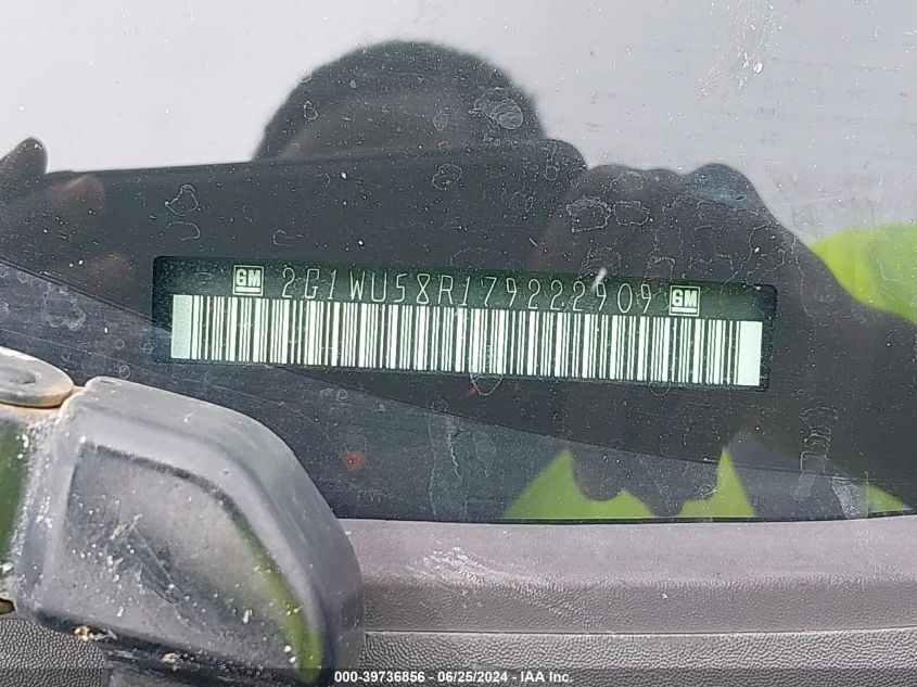 2007 Chevrolet Impala Ltz VIN: 2G1WU58R179222909 Lot: 39736856