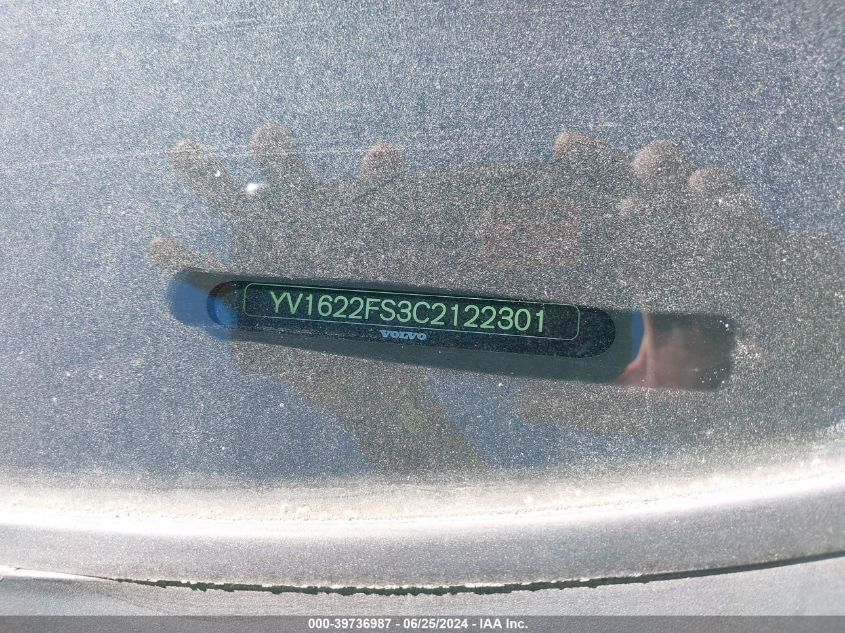 2012 Volvo S60 T5 VIN: YV1622FS3C2122301 Lot: 39736987