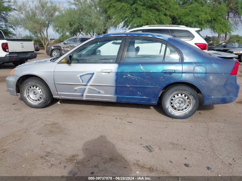 2003 Honda Civic Lx VIN: 1HGES15503L023647 Lot: 39737078