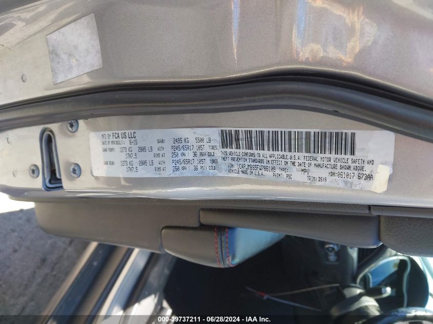 2015 Jeep Cherokee Trailhawk VIN: 1C4PJMBS5FW786109 Lot: 39737211