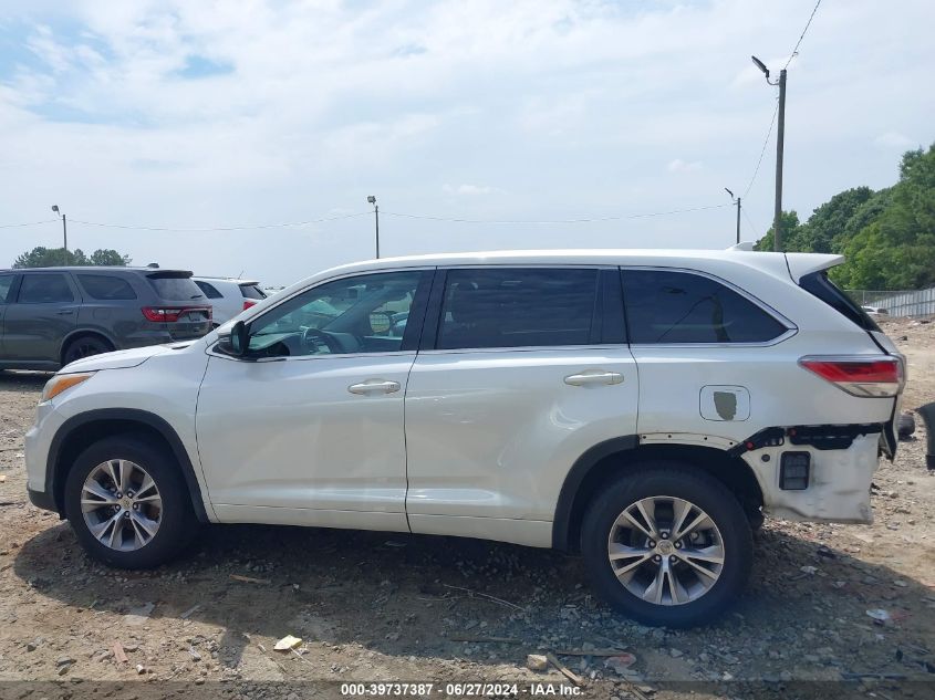 2015 Toyota Highlander Le Plus V6 VIN: 5TDZKRFHXFS048601 Lot: 39737387