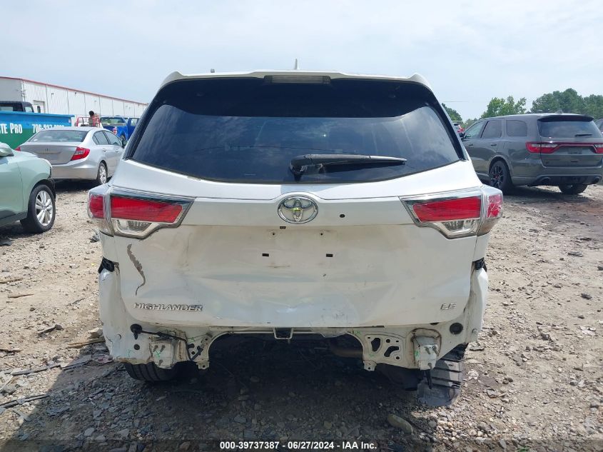 2015 Toyota Highlander Le Plus V6 VIN: 5TDZKRFHXFS048601 Lot: 39737387