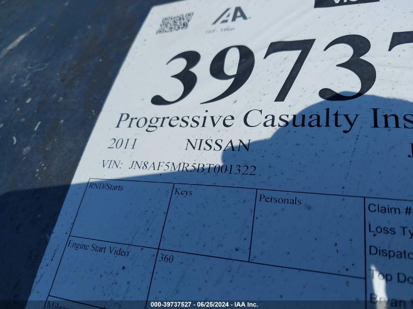 2011 Nissan Juke S VIN: JN8AF5MR5BT001322 Lot: 39737527