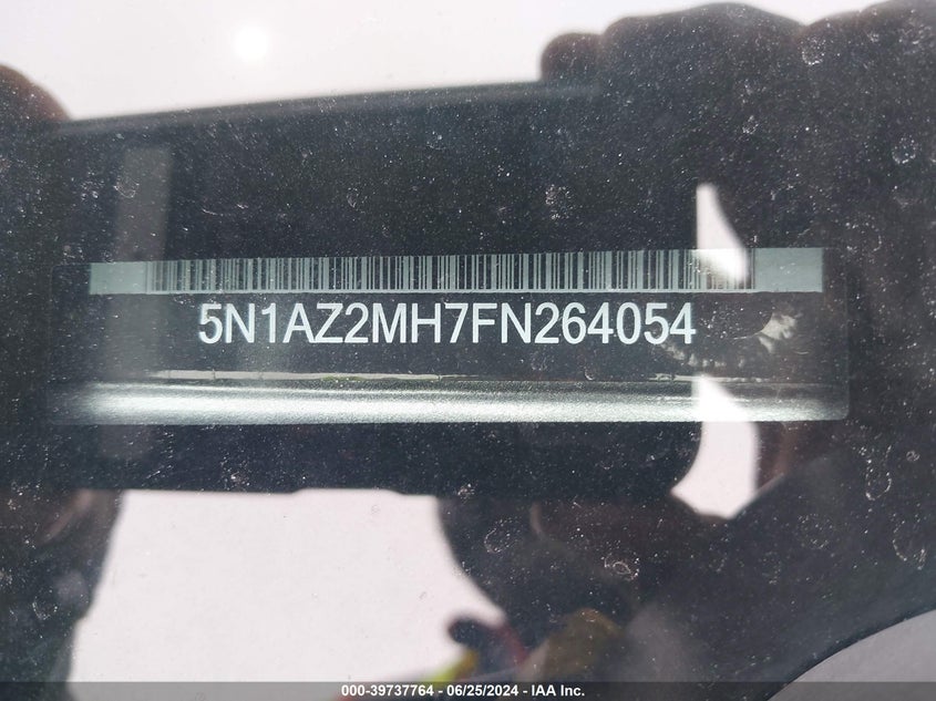 2015 Nissan Murano Sv VIN: 5N1AZ2MH7FN264054 Lot: 39737764