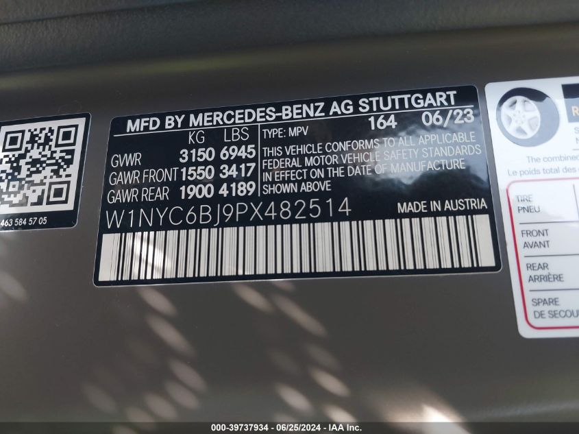 W1NYC6BJ9PX482514 2023 Mercedes-Benz G 550 4Matic