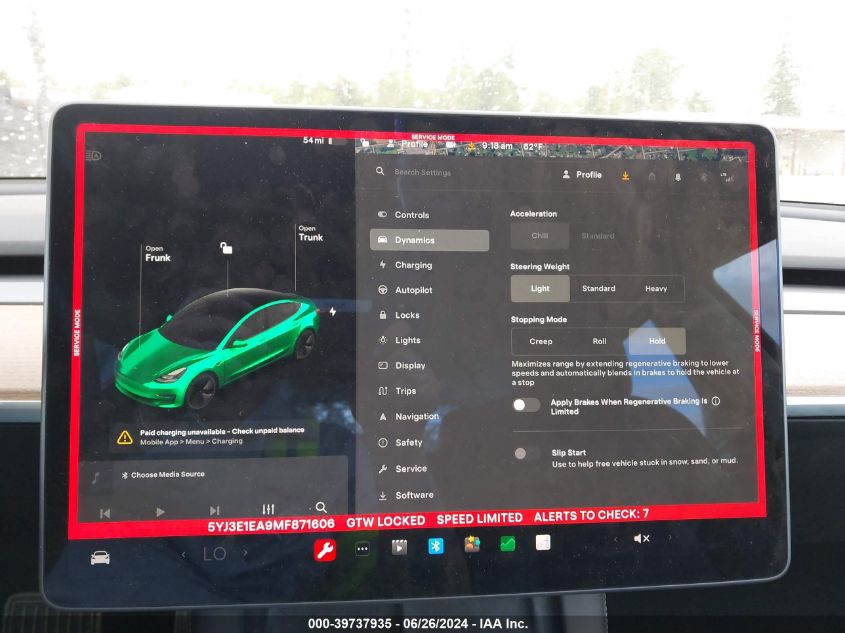 2021 Tesla Model 3 VIN: 5YJ3E1EA9MF871606 Lot: 39737935